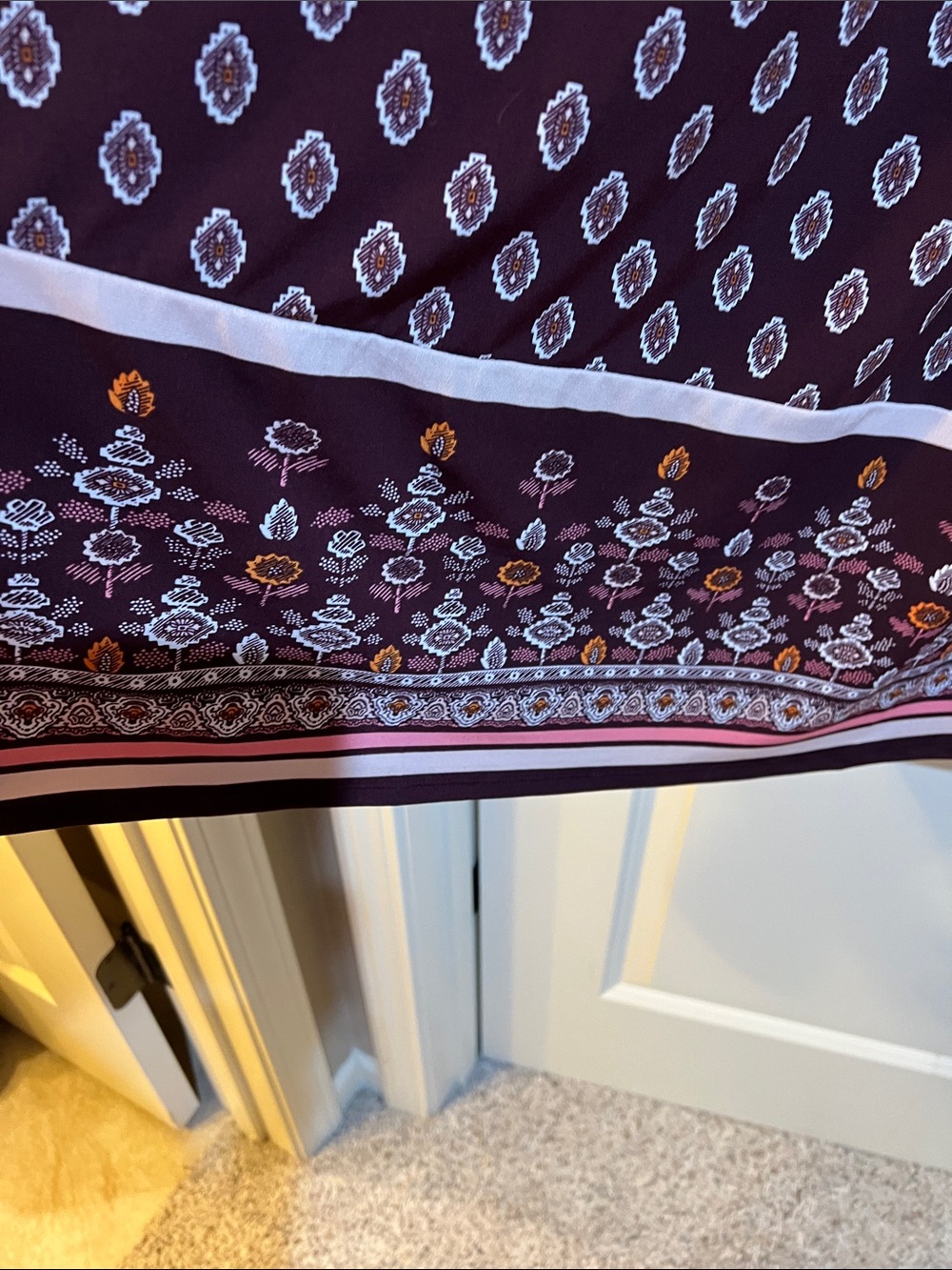 Lane Bryant Burgundy Printed Midi Dress with Drawstring Waist H334 - Picture 8 of 13